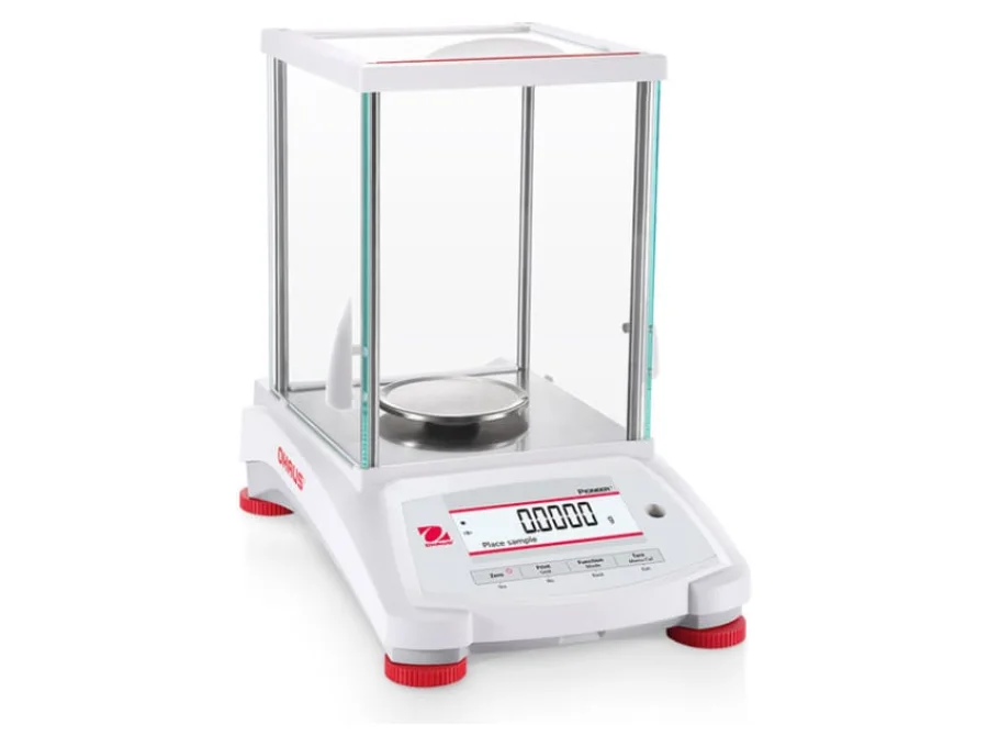 Balance analytique de laboratoire avec vitrine anti-courant d'air