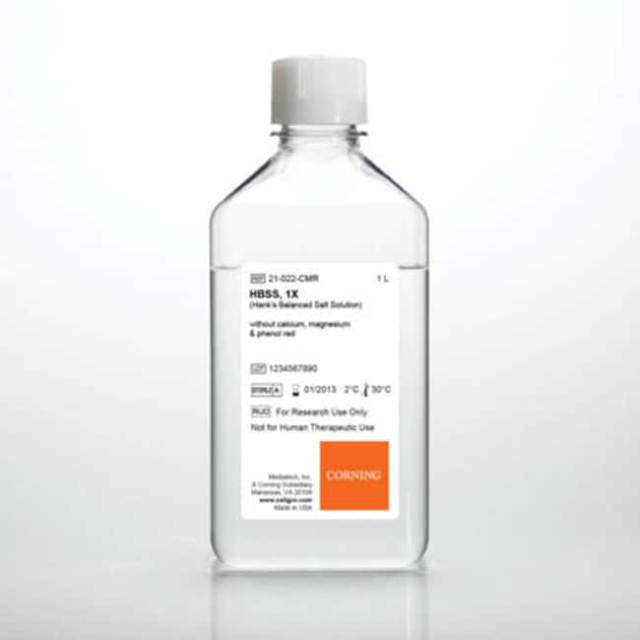 Corning&amp;trade;&amp;nbsp;Solution de HBS Media Tech&amp;trade; sans Ca, Mg, rouge de phénol