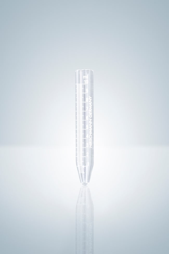 Hirschmann&trade;&nbsp;Tube à centrifuger conique et court avec graduation blanche