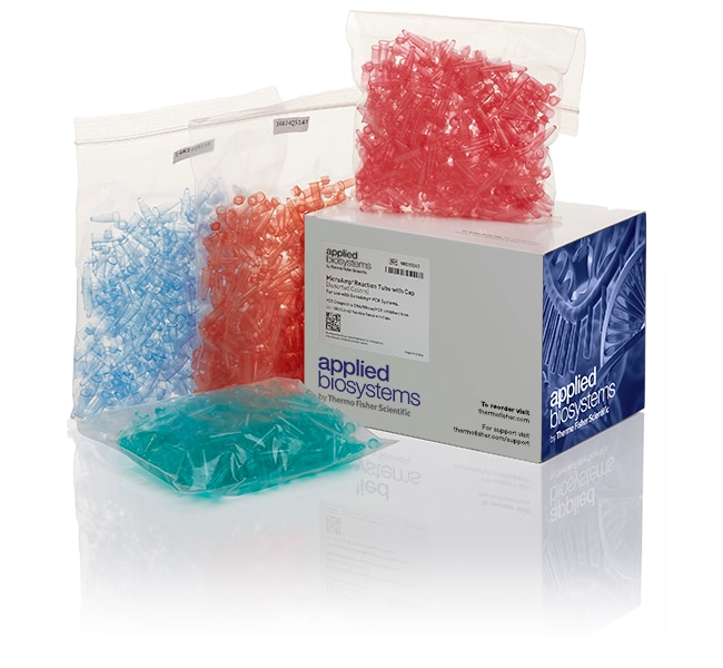 Applied Biosystems&trade;&nbsp;MicroAmp&trade; Reaction Tube with Cap, 0.2 mL, assorted colors