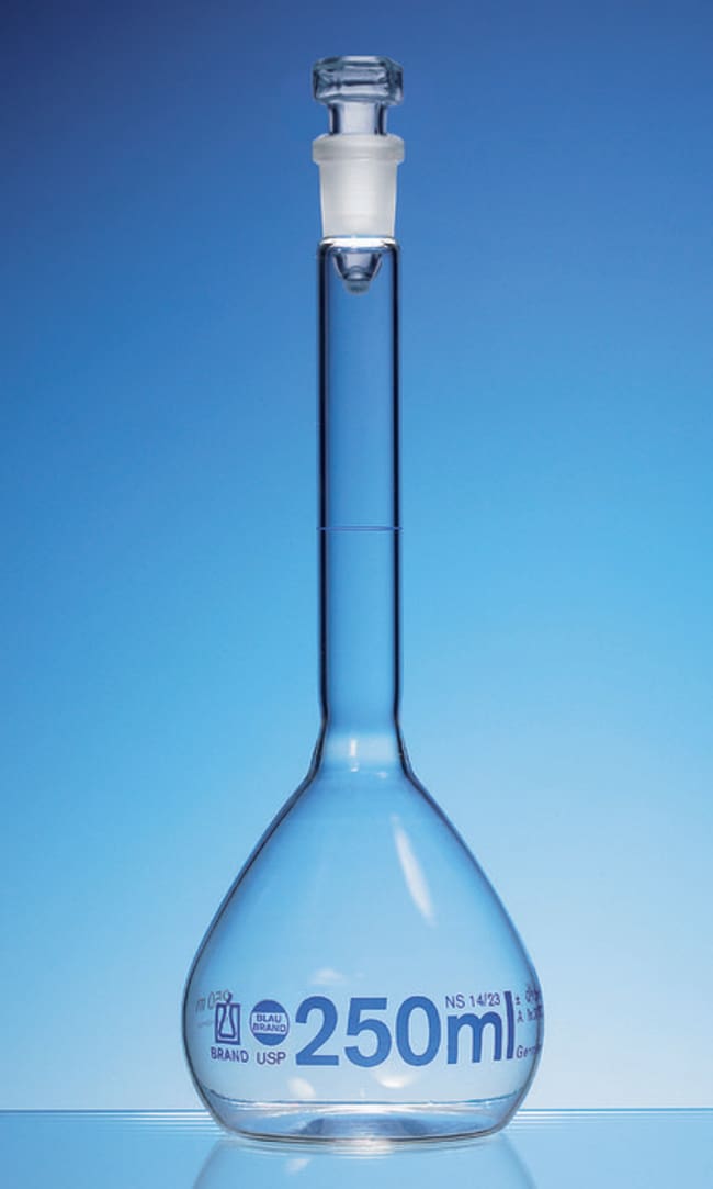 BRAND™ Class A Borosilicate Volumetric Flask with Glass Stopper