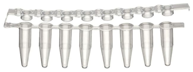 Labcon&amp;trade;&amp;nbsp;Barrettes de tubes PCR à 8 puits de 0,2 ml PurePlus&amp;trade; avec barrettes de bouchons fixés