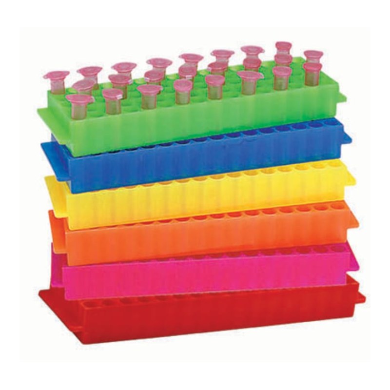 Portoirs pour microtubes en polypropylène, 80 puits, couleurs assorties, lot de 5 – Fisherbrand™