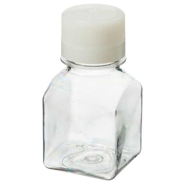  Thermo Scientific™ Flacons en PETG carrés pour milieu de culture Nalgene™ avec bouchon : plateaux stériles conditionnés sous film plastique thermorétracté