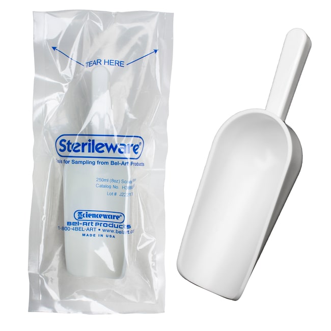 SP Scienceware&trade;&nbsp;Pelles d’échantillonnage stériles à conditionnement double Bel-Art&trade; Sterileware, blanches