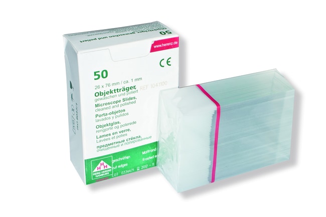 Heinz Herenz Microscope Slides with Frosted Field