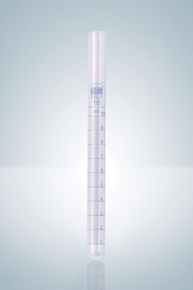 Hirschmann&trade;&nbsp;Tubes à essai DURAN&trade; avec graduations bleues