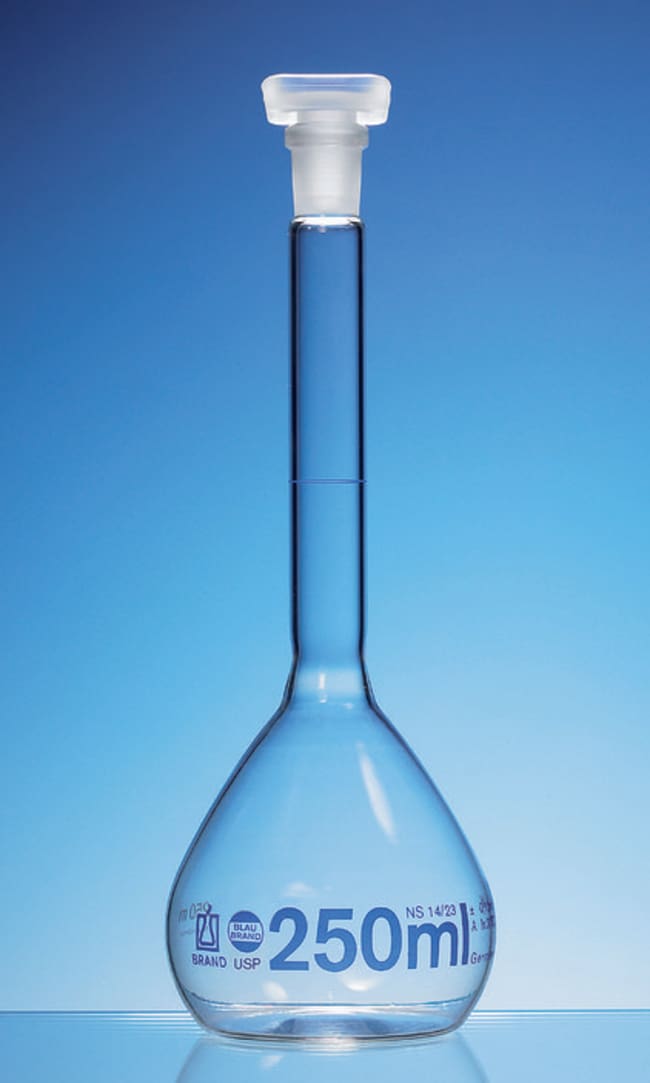 BRAND™ Class A Borosilicate Volumetric Flask with Polypropylene Stopper