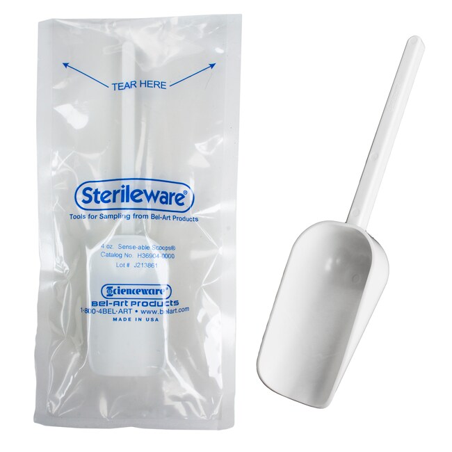 SP Scienceware&trade;&nbsp;Pelles d’échantillonnage stériles à conditionnement double Bel-Art&trade; Sterileware, blanches
