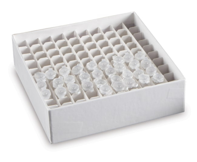 Heathrow Scientific&amp;trade;&amp;nbsp;Boîte de stockage pour microtubes cryogéniques en carton, tube de 0,5 ml, blanc