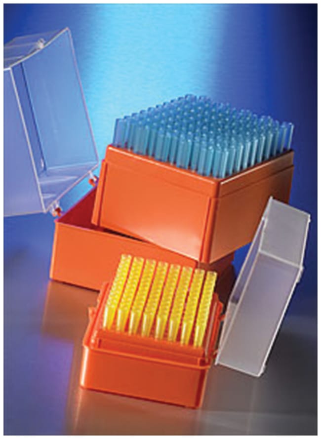 Corning&trade;&nbsp;Pointes de pipettes sur rack à charnière taille standard, non stériles