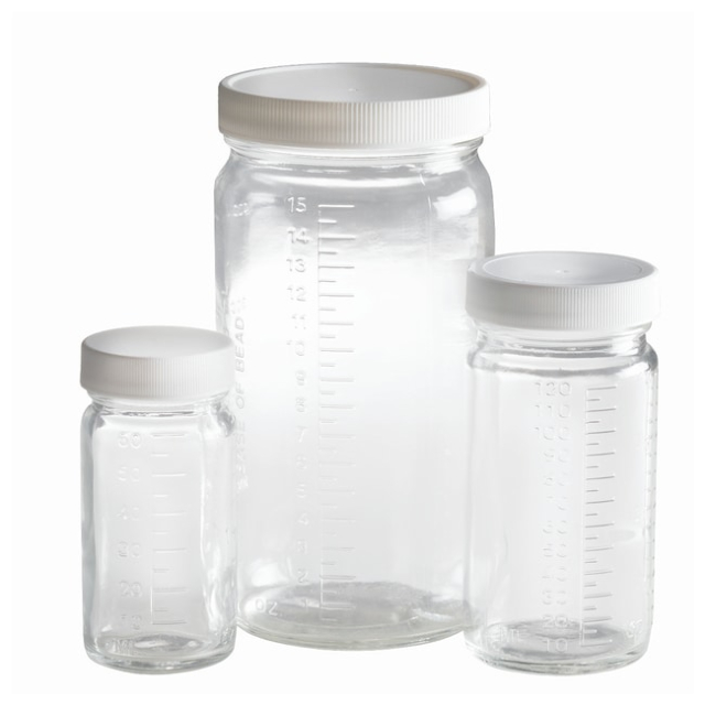  Fisherbrand™ Graduated Glass Bottle Beakers with White Polypropylene Pulp/Vinyl Cap