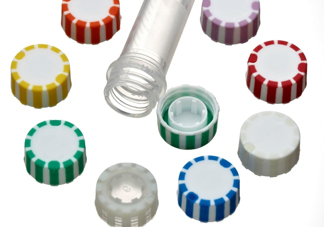 Labcon™ Screw Caps with Elastomeric Seal for SuperClear™ Microtubes