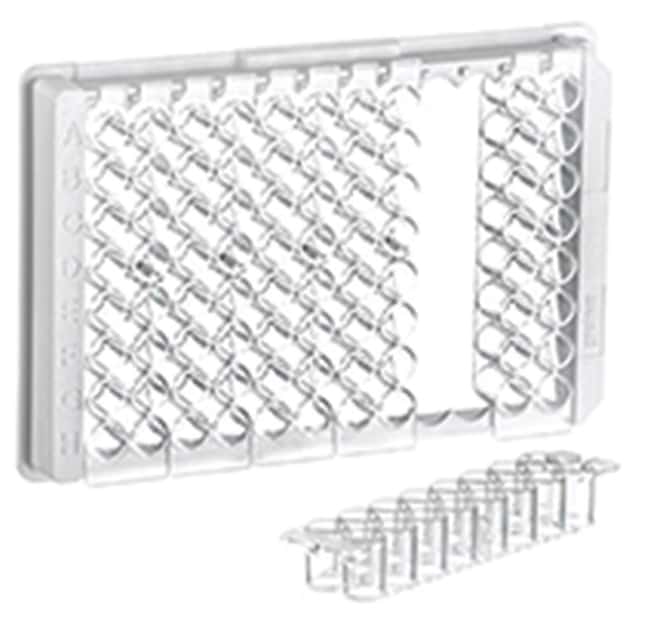 Greiner Bio-One Plaques à barrettes à fond plat en polystyrène à 96 puits, 2 x 8 barrettes