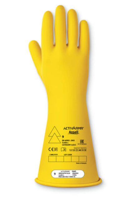  Ansell Gants de sécurité électrique ActivArmr classe 1, jaunes, 14 po.