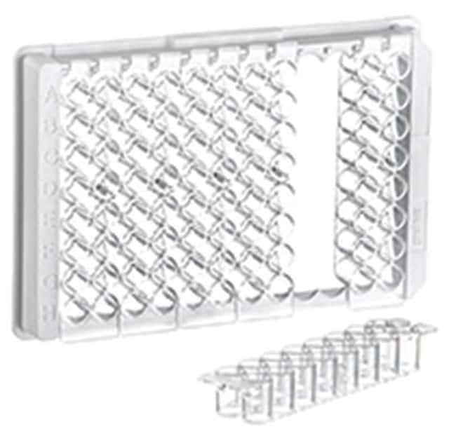 Greiner Bio-One Plaques à barrettes à fond plat en polystyrène à 96 puits, 2 x 8 barrettes