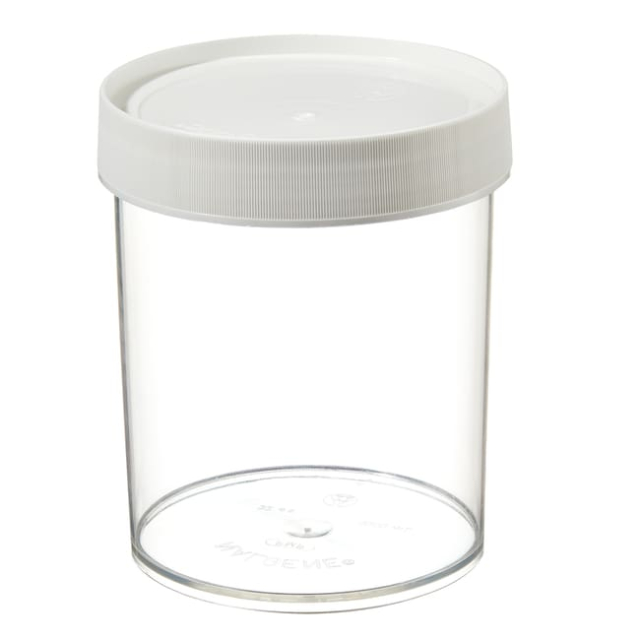  Thermo Scientific™ Bocaux droits en PMP à col large Nalgene™ avec bouchon à vis en PP blanc