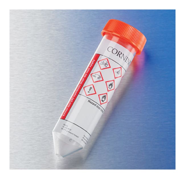Corning&trade;&nbsp;Tube à centrifuger en polypropylène 50 ml avec étiquette à bandeau de couleur pour faciliter l’identification