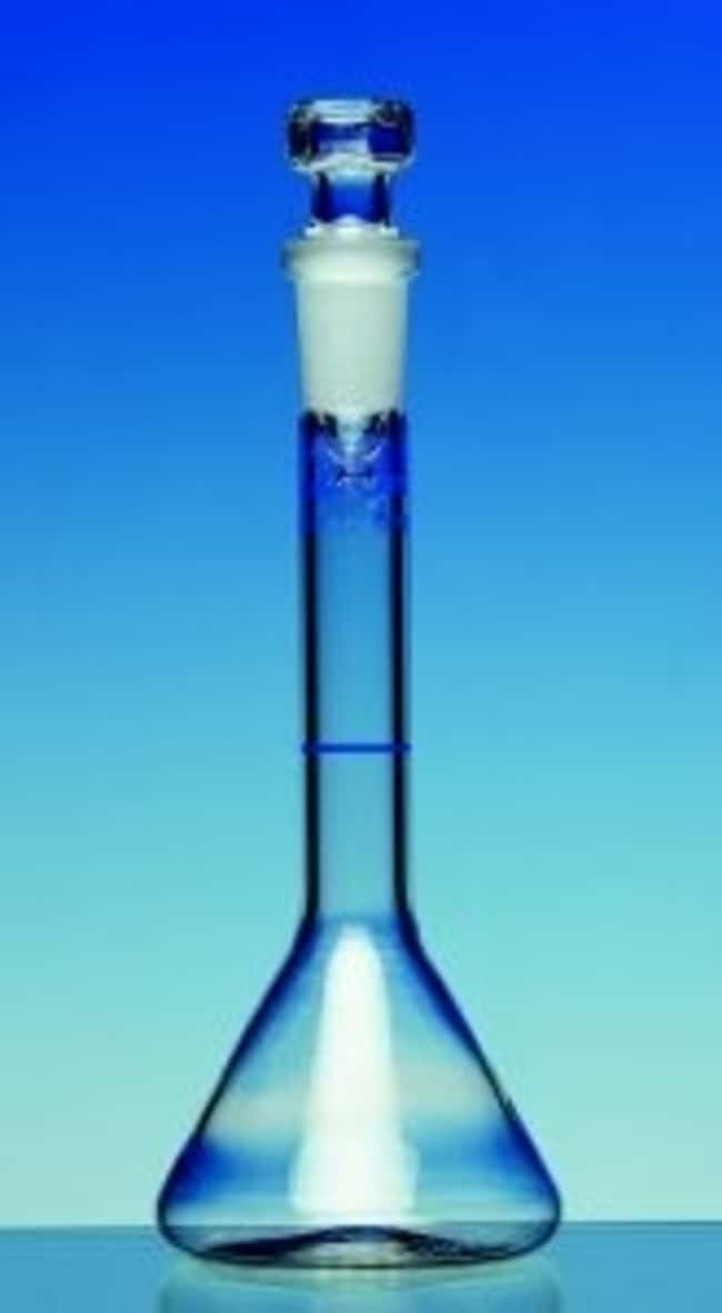 Hirschmann&trade;&nbsp;Fiole jaugée trapézoïdale en verre de classe A avec bouchon en verre