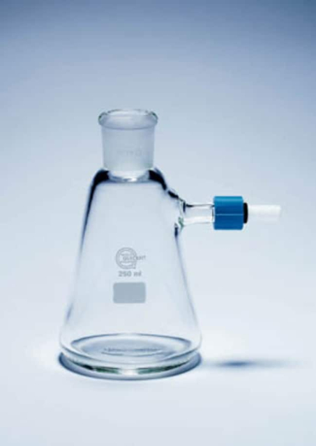 Flacon de filtration à vide en verre borosilicaté Quickfit&amp;trade; avec connecteur fileté à vis et prise de terre