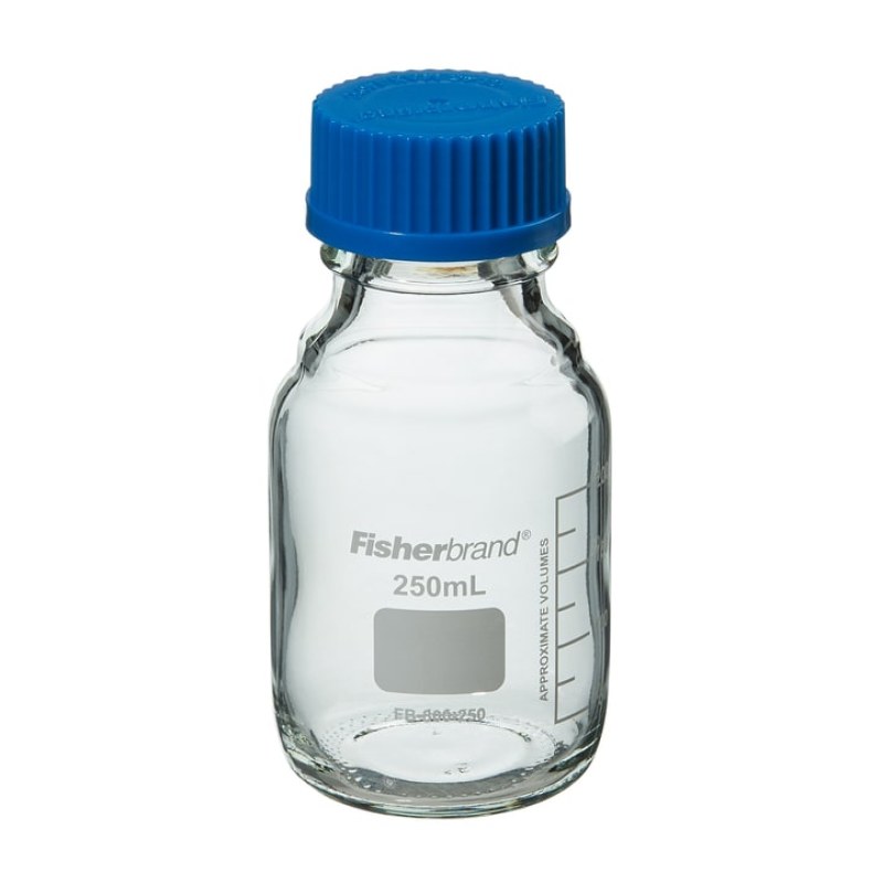 Flacons de culture en verre réutilisables 250 ml avec bouchon, lot de 10 – Fisherbrand™