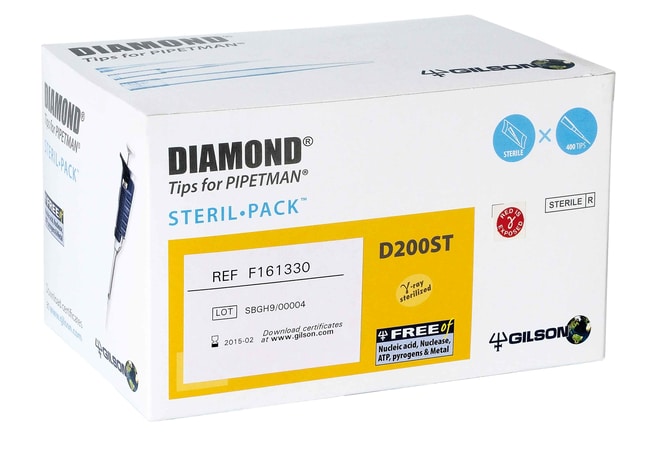 Gilson&trade;&nbsp;Pointes de pipettes stériles Diamond&trade; Sterlipack&trade;