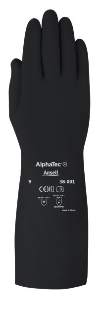  Ansell AlphaTec™ 38001PP Medium Duty Chemical-resistant Gloves with Gauntlet Cuff