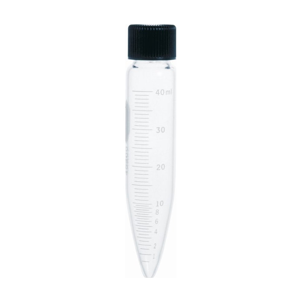 DWK Life Sciences&nbsp;Tubes à centrifuger en verre ordinaire Kimble&trade; KIMAX&trade; de 40 ml à usage intensif avec bouchons à vis