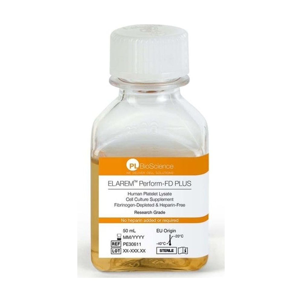 PL BioScience&nbsp;ELAREM&trade; Perform-FD PLUS, Fibrinogen-depleted Human Platelet Lysate, No Heparin Added or Required
