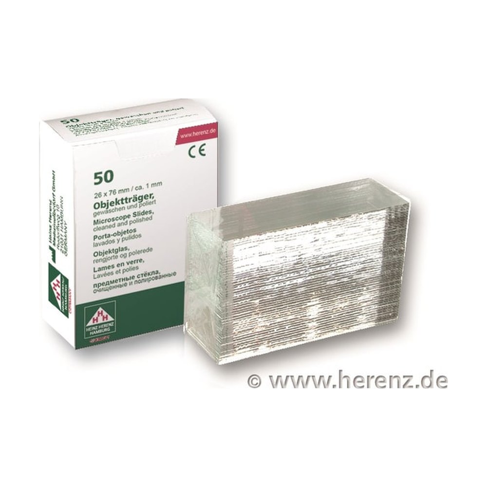 Heinz Herenz&nbsp;Lames de microscope avec cellophane