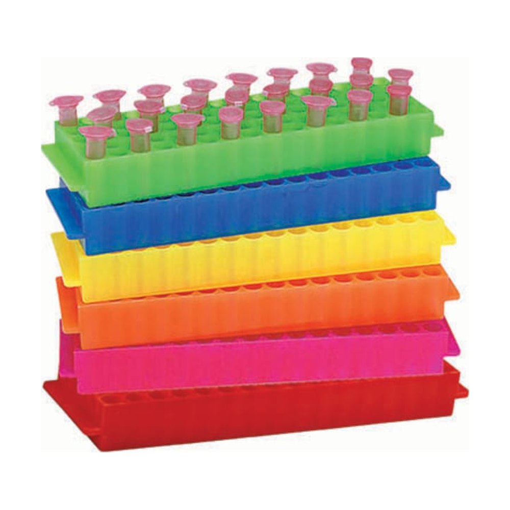 Portoirs pour microtubes en polypropylène, 80 puits, couleurs assorties, lot de 5 – Fisherbrand™