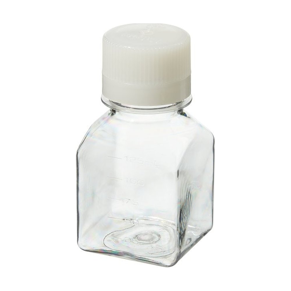  Thermo Scientific™ Flacons en PETG carrés pour milieu de culture Nalgene™ avec bouchon : plateaux stériles conditionnés sous film plastique thermorétracté