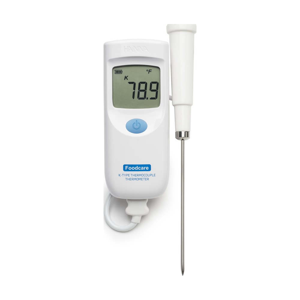 Thermomètre alimentaire à thermocouple type K avec sonde interchangeable, étanche, économique – HI935001 – Hanna Instruments