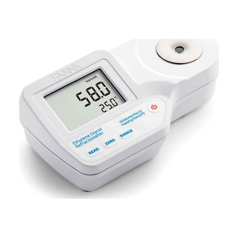 Réfractomètre numérique portatif étanche, éthylène glycol, 0 à 100 % Vol - 0 à -50 °C (point de gel) – HI96831 – Hanna Instruments