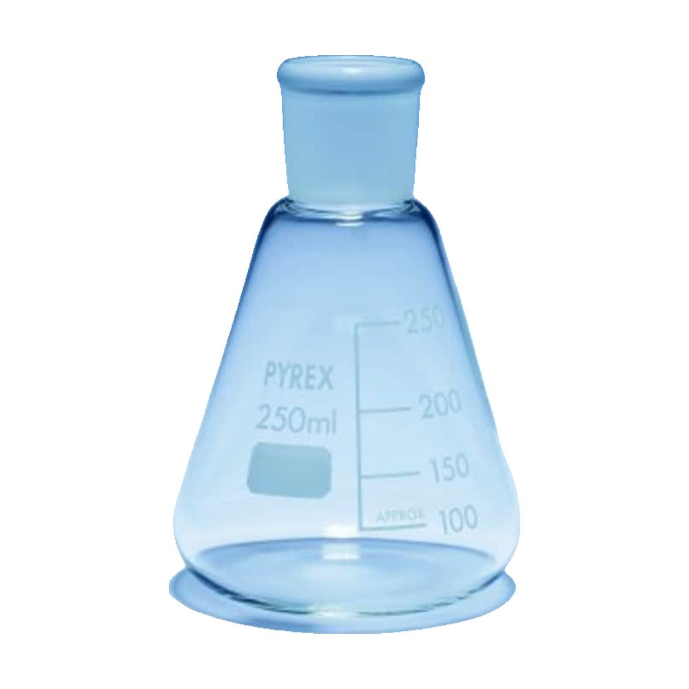 Flacon Erlenmeyer en verre borosilicaté Pyrex&trade; avec col en verre rodé Quickfit