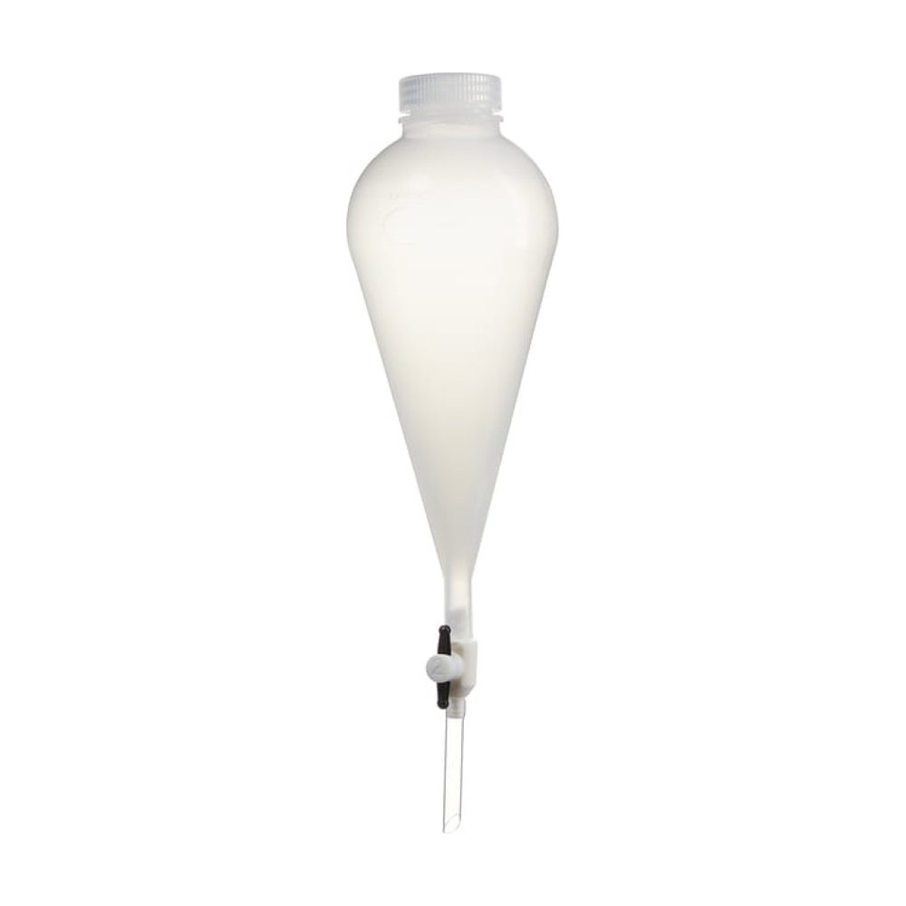 Ampoule à décanter Nalgene™ en polypropylène, avec robinet d'arrêt et corps en Téflon™ TFE et bouchon à visser en polypropylène 500 ml