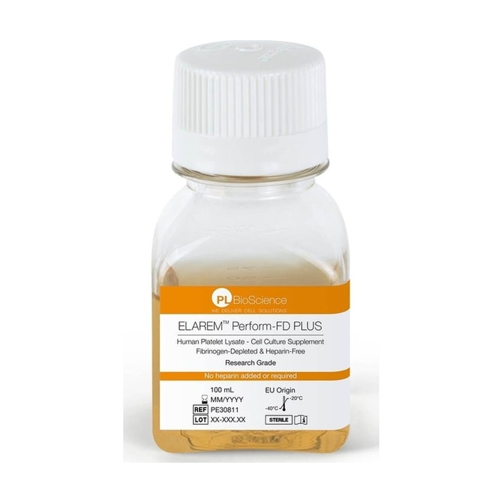 PL BioScience&nbsp;ELAREM&trade; Perform-FD PLUS, Fibrinogen-depleted Human Platelet Lysate, No Heparin Added or Required