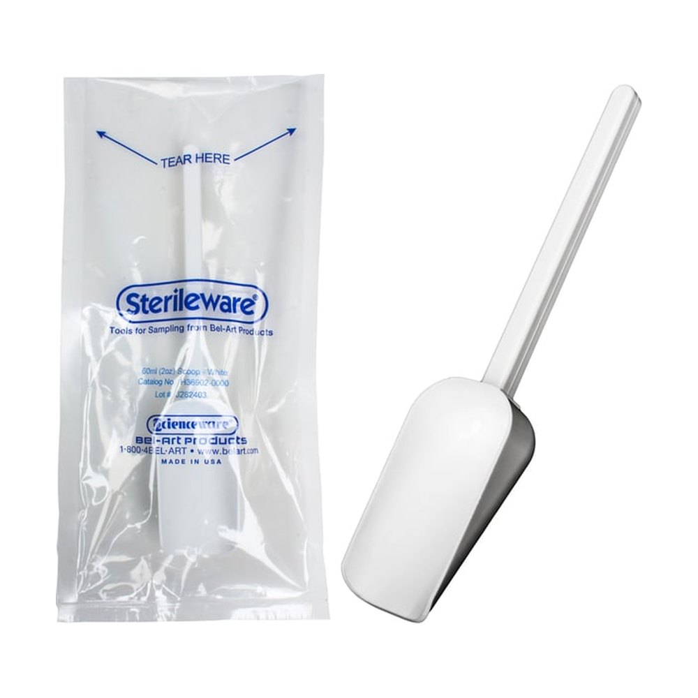 SP Scienceware&trade;&nbsp;Pelles d’échantillonnage stériles à conditionnement double Bel-Art&trade; Sterileware, blanches
