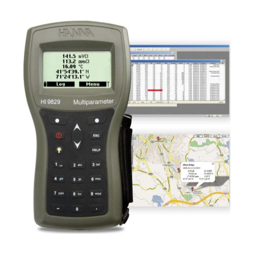 Multiparamètre étanche Hanna HI9829 – sonde multiparamètre, câble 20 m