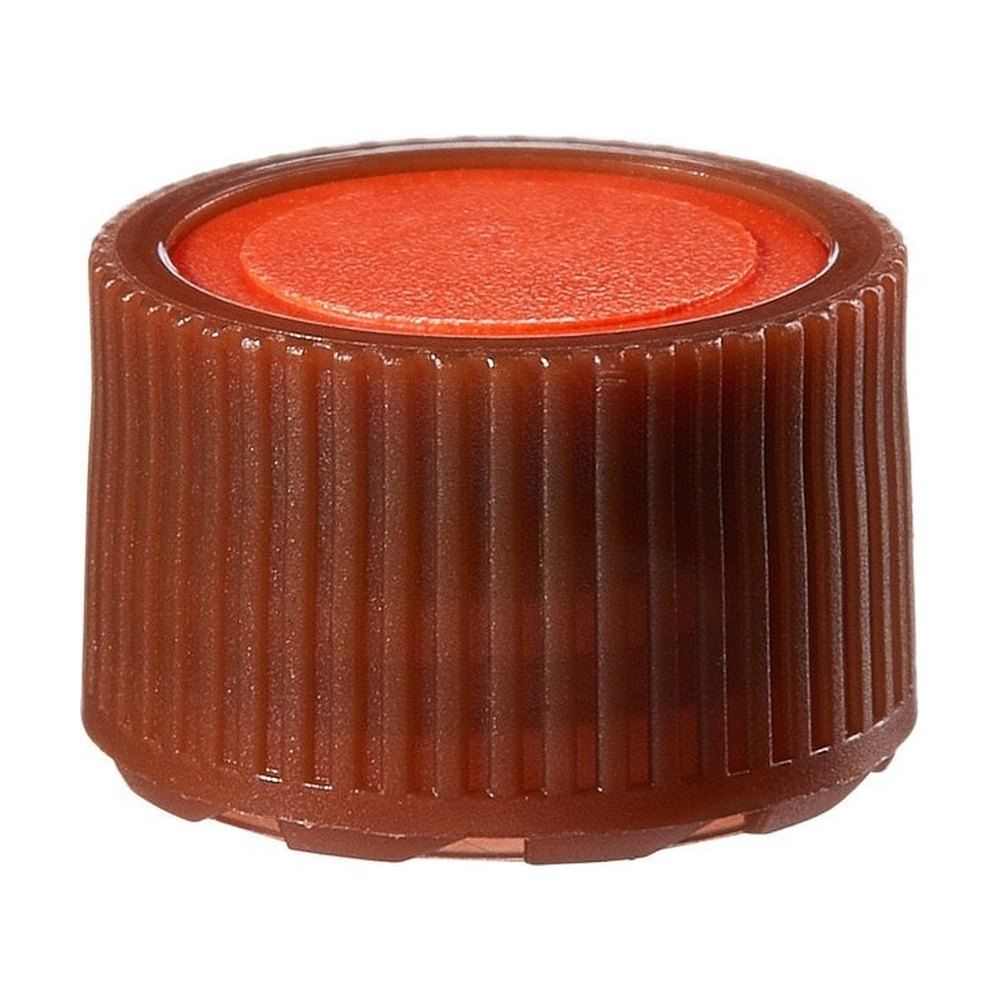 Thermo Scientific™ Bouchons ambrés à profil haut en PPCO Nalgene™, avec inserts de couleur pour flacons de micro-conditionnement : non stériles