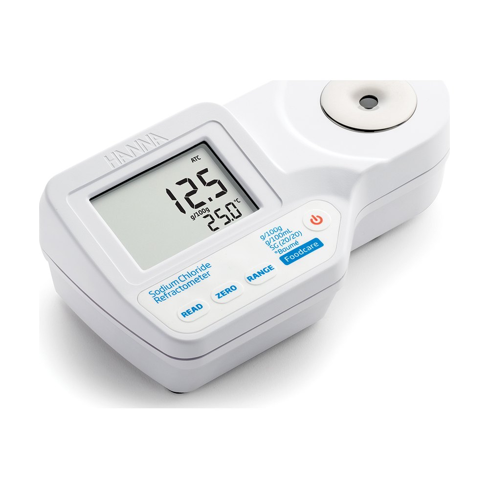 Réfractomètre numérique portatif étanche pour la mesure du chlorure de sodium dans l'eau – HI96821 – Hanna Instruments