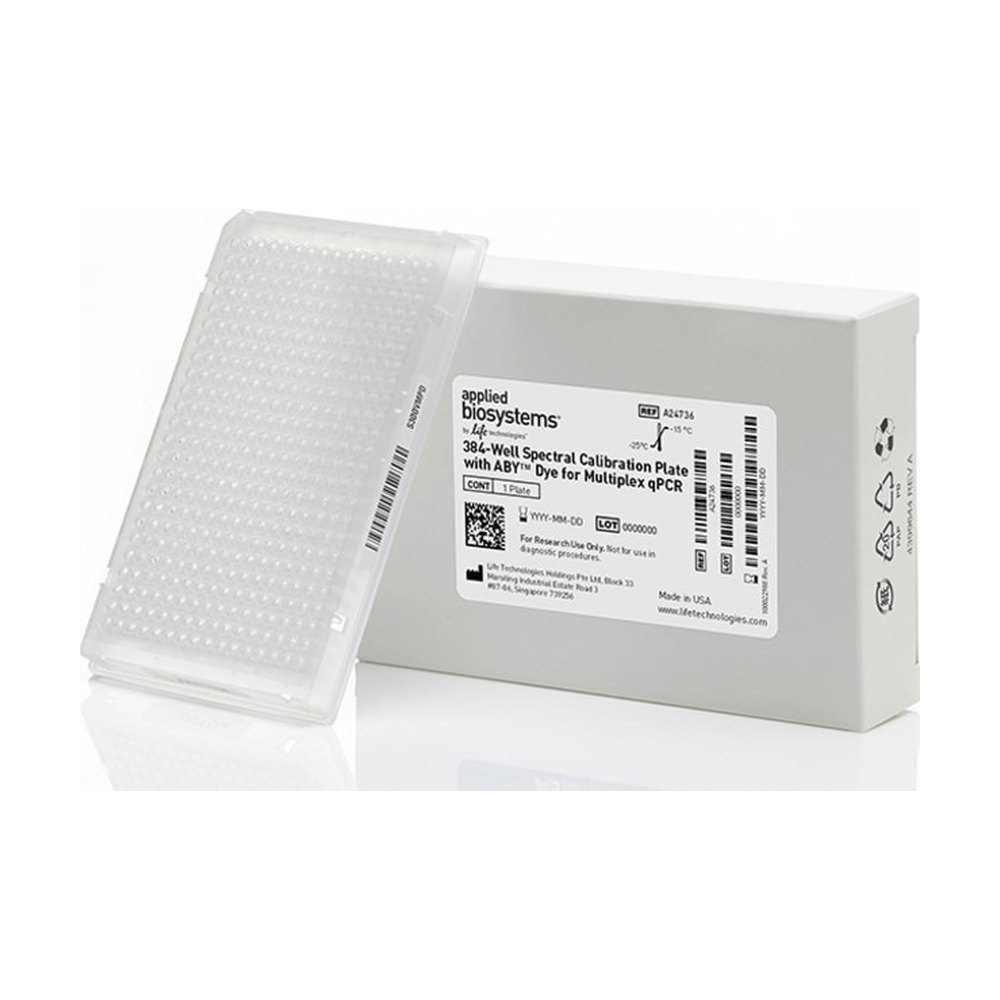 Applied Biosystems™ Plaque d’étalonnage spectral de colorant ABY™ pour qPCR multiplex, 384 puits