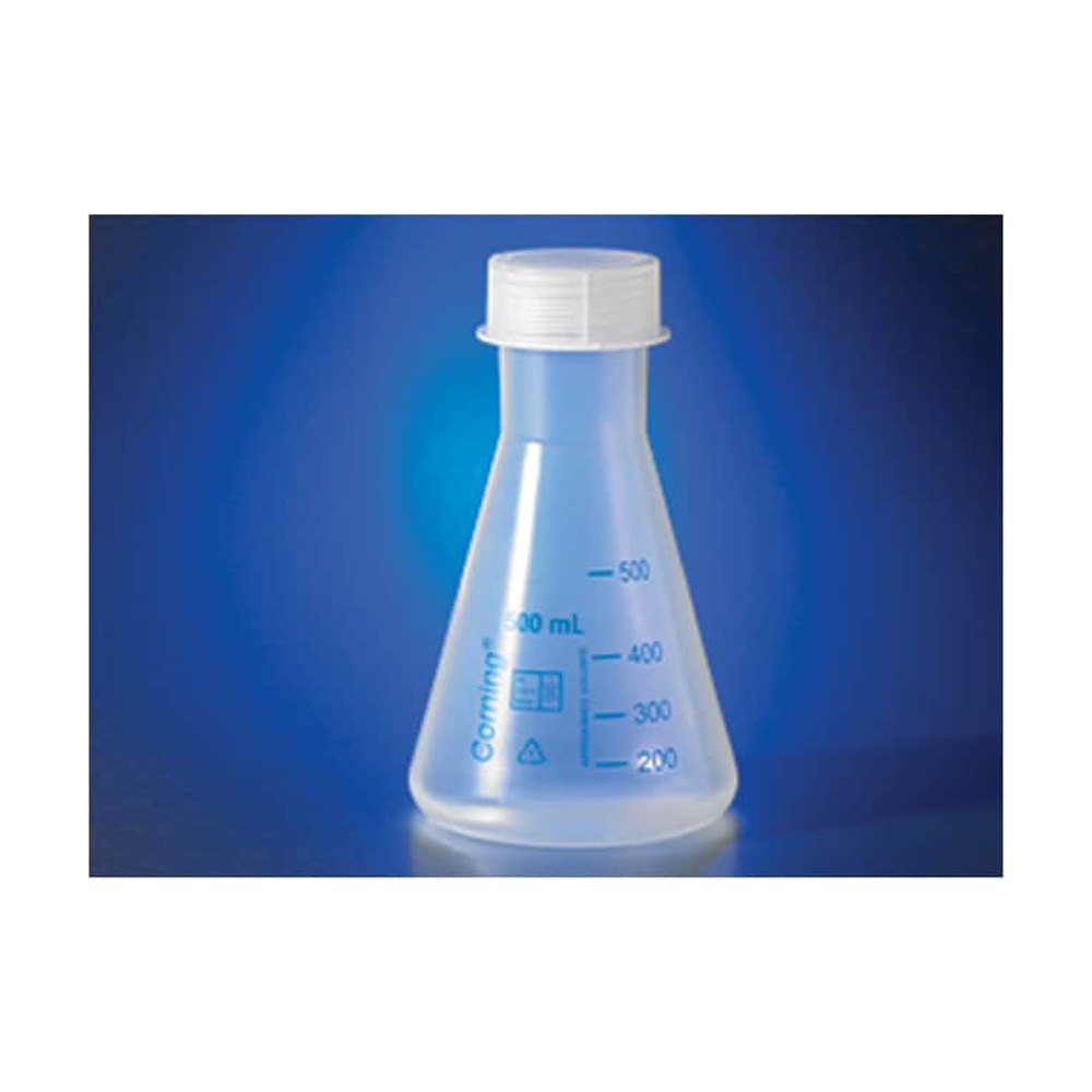 Corning&trade;&nbsp;Flacons Erlenmeyer en plastique réutilisables avec graduations bleues