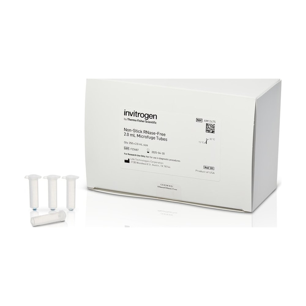 Invitrogen&trade;&nbsp;Tubes microfuges antiadhésifs, exemptes de RNase