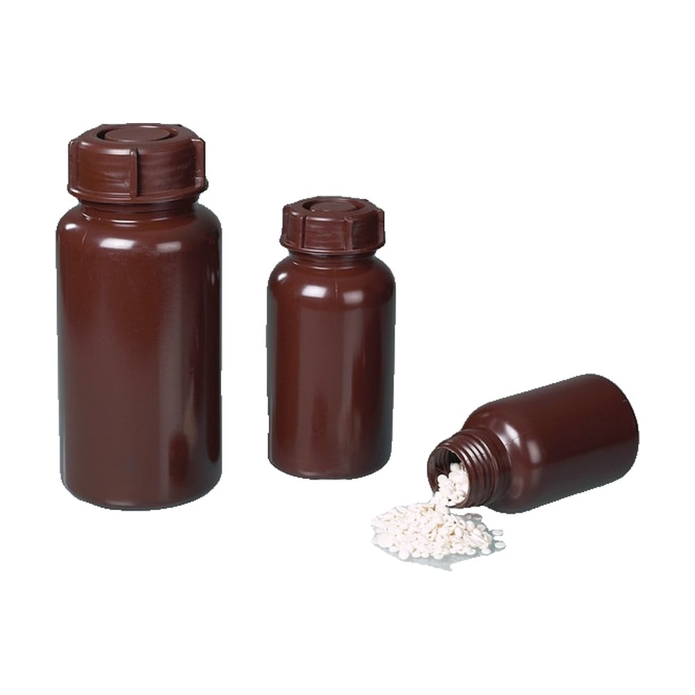 Buerkle&trade;&nbsp;Flacons à col large ronds marron en PEBD