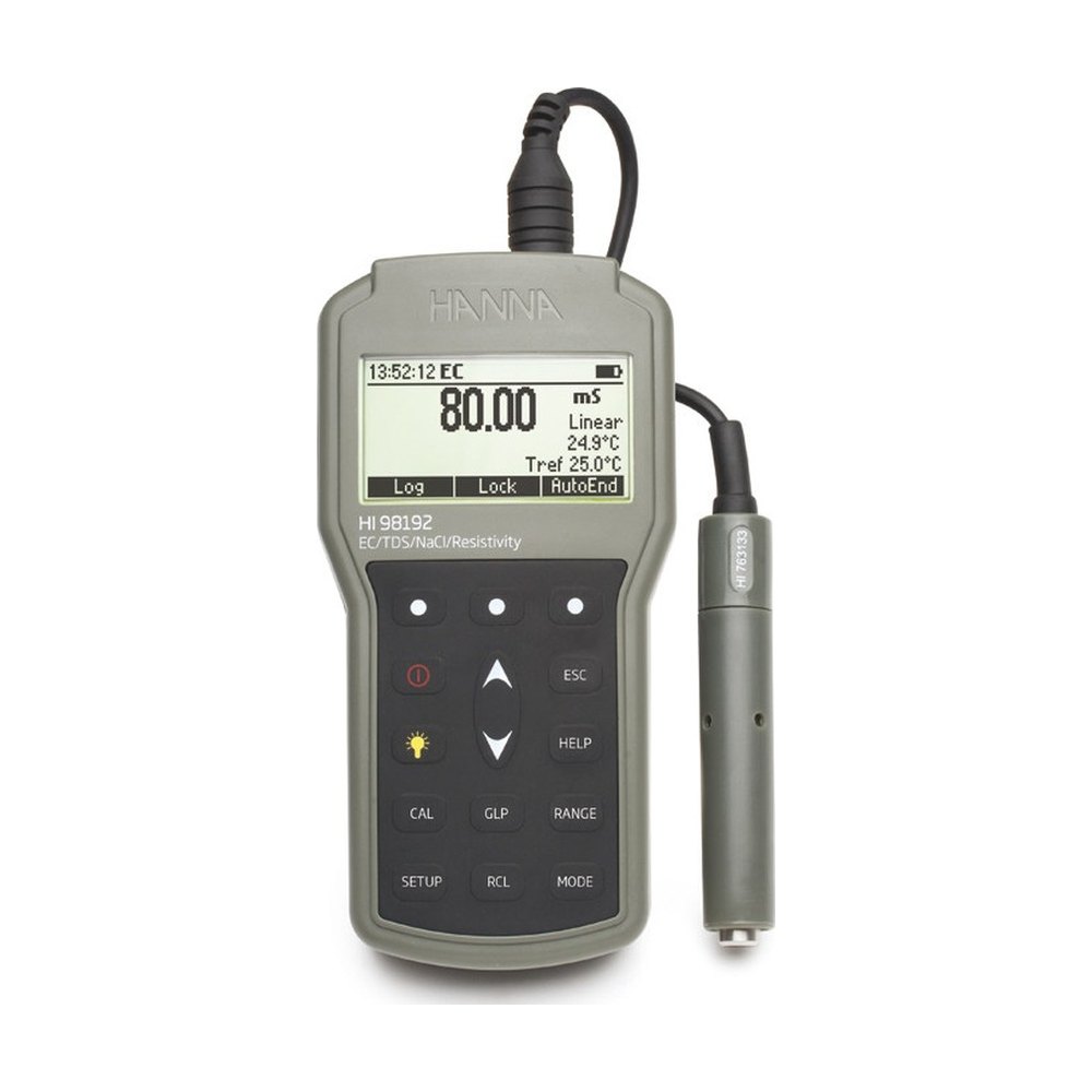 Conductimètre portable étanche HI98192 – EC/TDS/résistivité/salinité, conforme USP 645 – Hanna Instruments