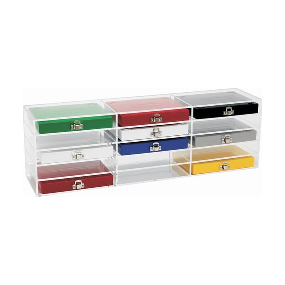 Heathrow Scientific&trade;&nbsp;Rack de stockage pour boîte de lames de microscope de 50 emplacements et 100 emplacements, transparent