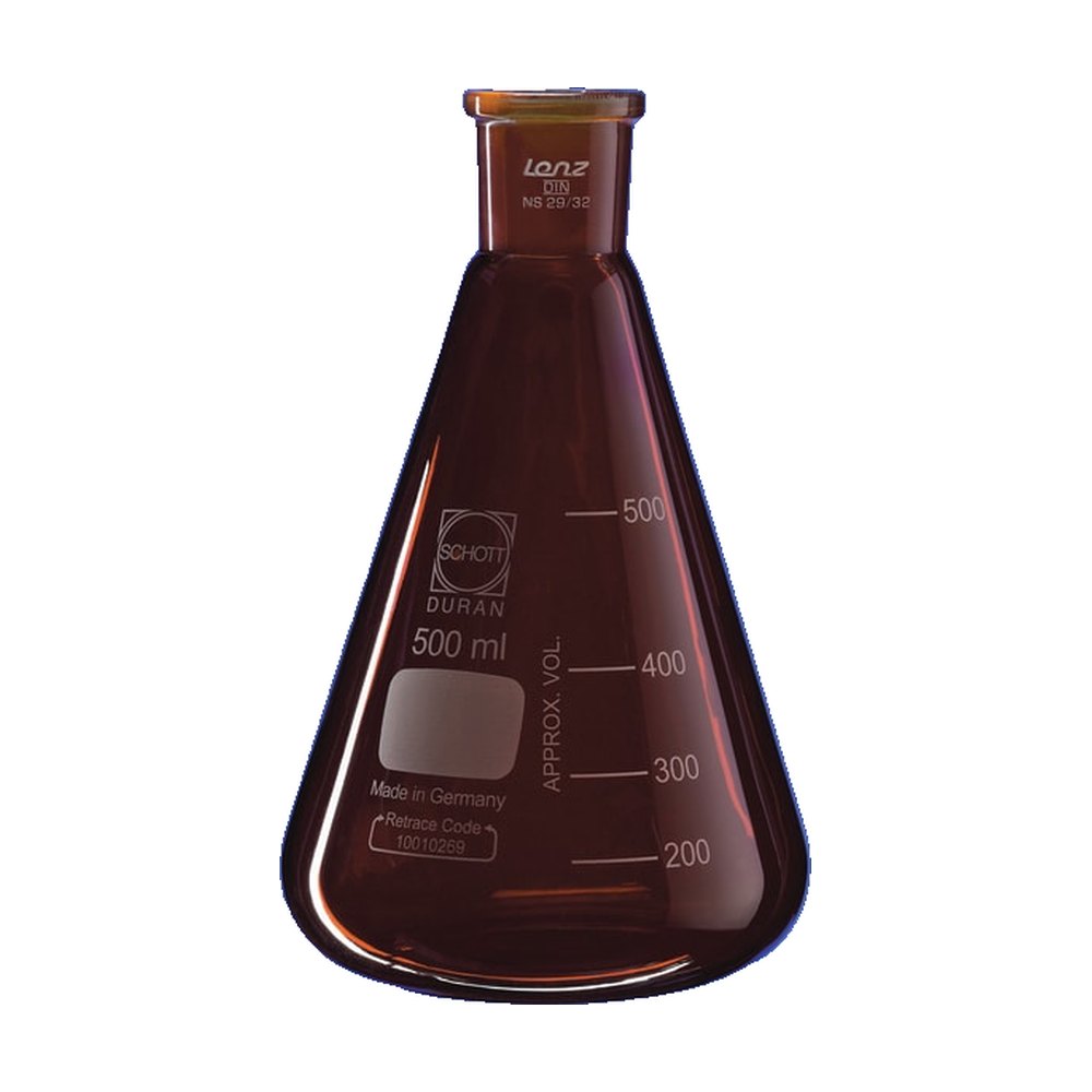 Lenz Laborglasinstrumente&trade;&nbsp;Flacons Erlenmeyer ambré avec joint rodé