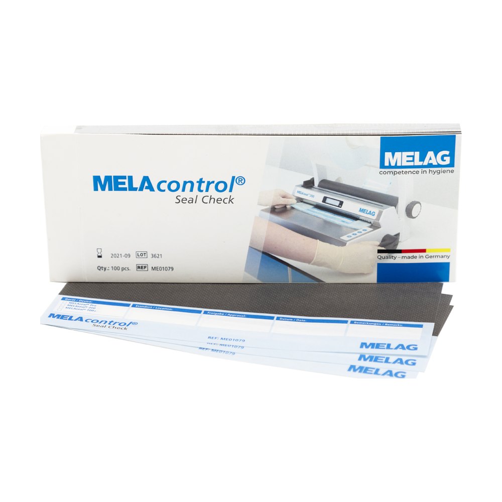 Test de routine MELAG MELAcontrol Seal Check – contrôle des soudures d’emballage