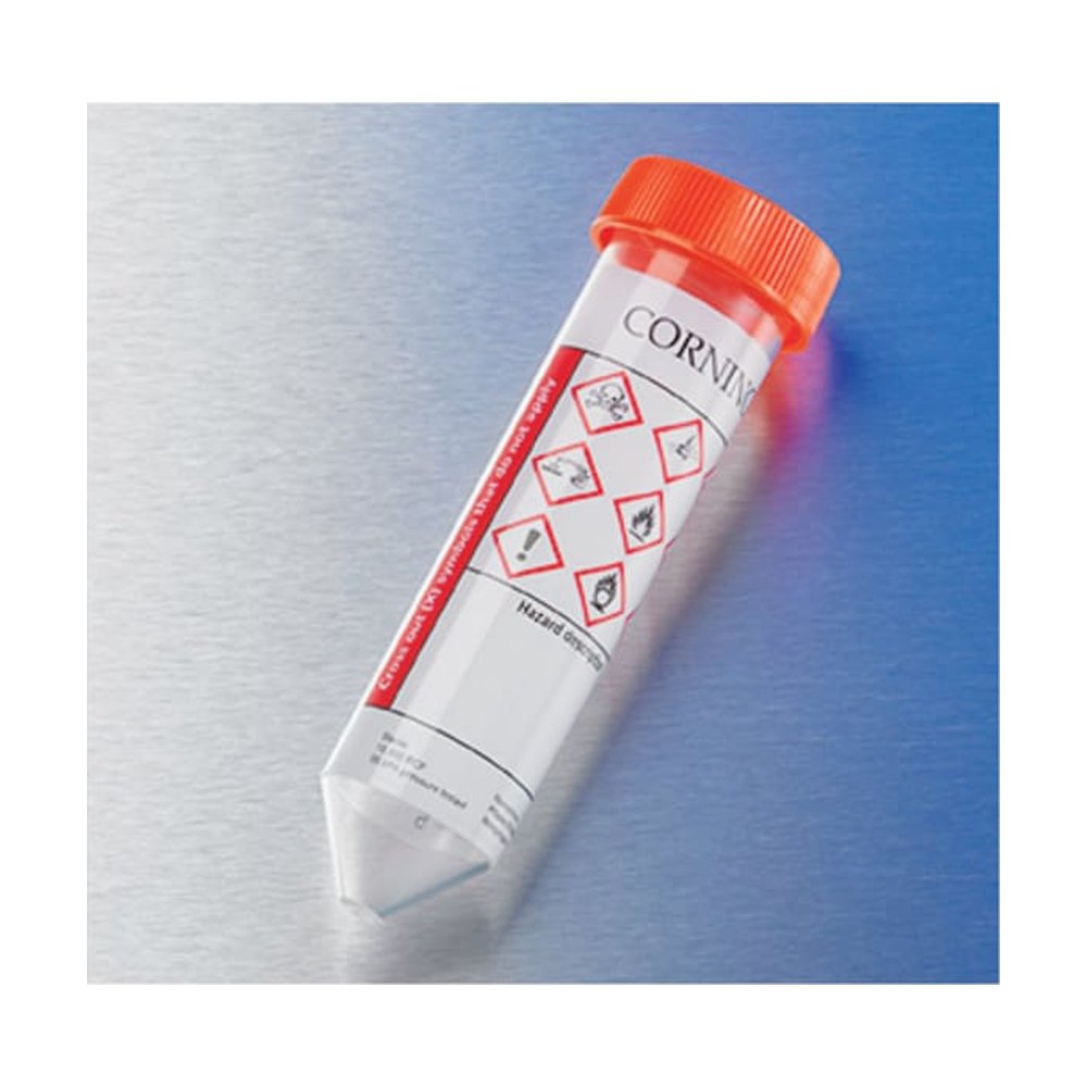 Corning&trade;&nbsp;Tube à centrifuger en polypropylène 50 ml avec étiquette à bandeau de couleur pour faciliter l’identification